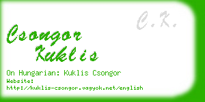 csongor kuklis business card